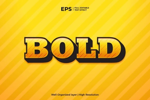 3d Bold Modern Editable Text Effect