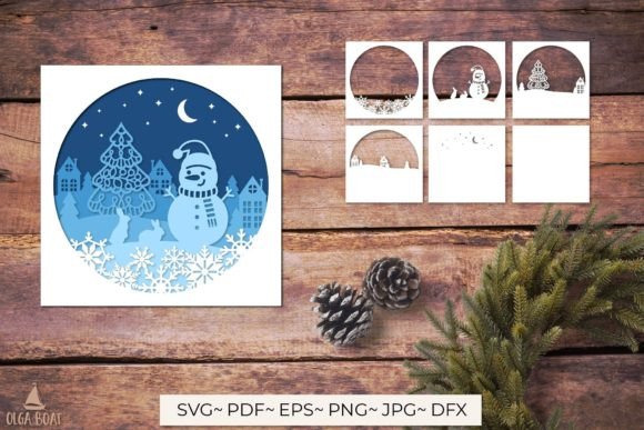 3d Christmas Shadow Box Svg Template for Creative Holiday Decor