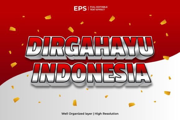 3D Dirgahayu Indonesia Text Effect: A Creative Design for Adobe Illustrator