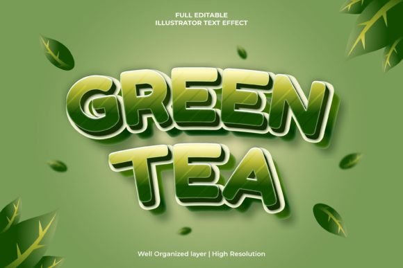 3D Green Tea Text Effect for Creative Projects