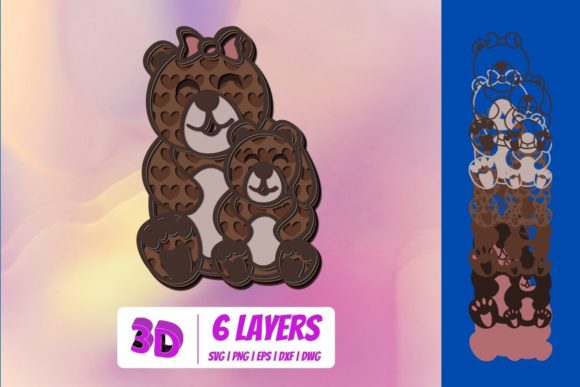 3D Mothers Day Bear SVG
