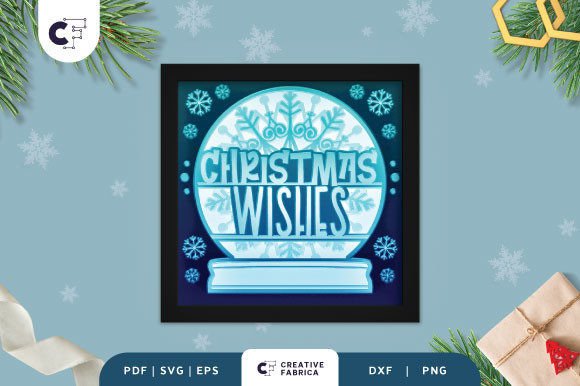 3D Shadow Box Christmas Wishes Snowball