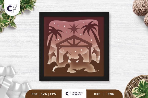 3D Shadow Box Nativity of Jesus Christ