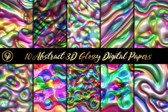 Abstract 3D Glossy Digital Paper 4