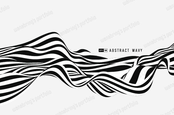 Abstract Black and White Minimal Stripe