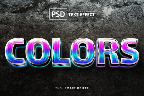 Colors 3D Text Effect Editable