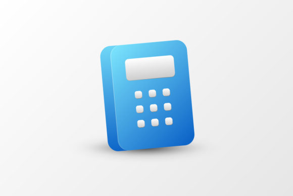 Cute 3D Blue Calculator Cartoon Style: A Versatile Design for Creative Projects