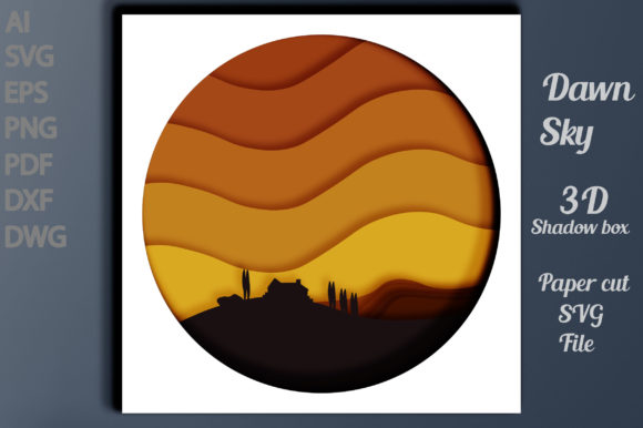 Dawn Sky 3D Shadow Box SVG Paper Cut: A Creative and Practical Design Solution