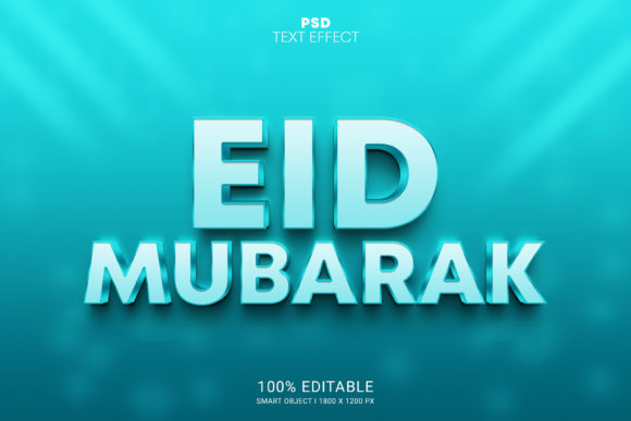 Eid Mubarak 3D PSD Editable Text Effect: A Creative Solution for Digital Designers
