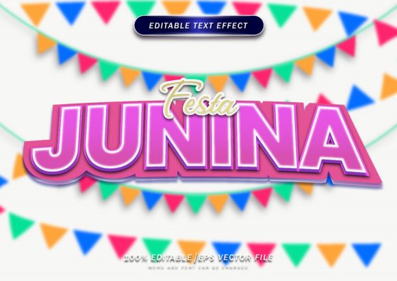 Festa Junina - 3D Editable Text Effect for Creative Expression