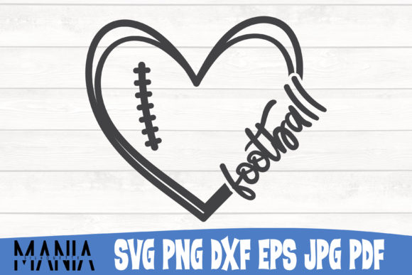 Football Heart Svg Cut File Design