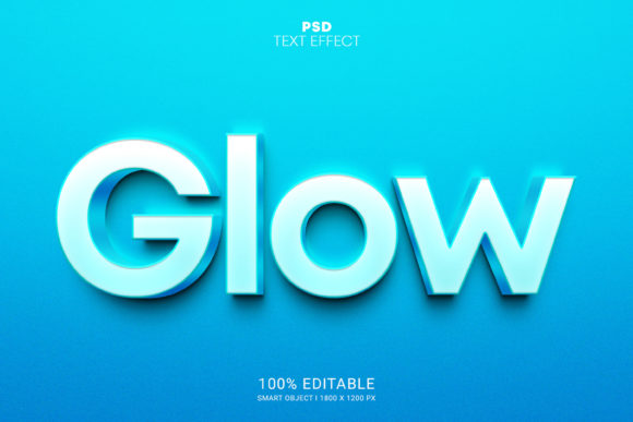 Glow 3D PSD Editable Text Effect