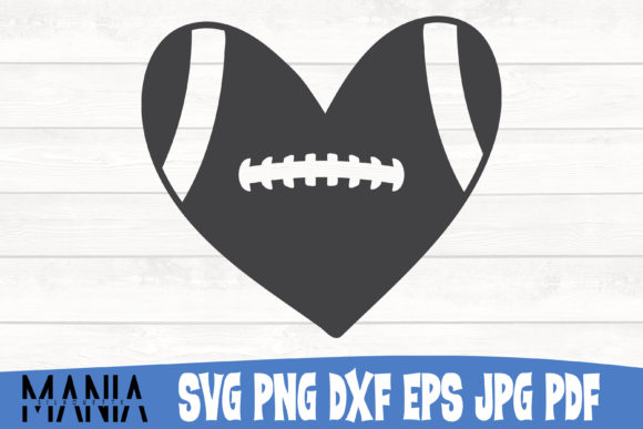 Heart Football Svg Cut File Design