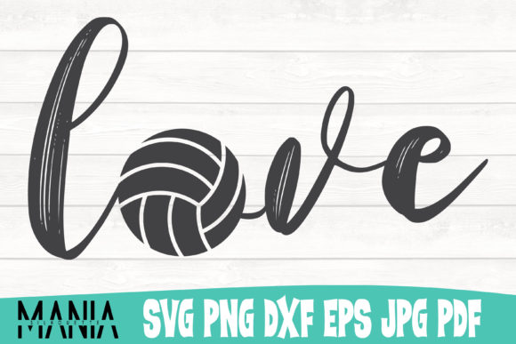 Love Volleyball Svg Cut File Design