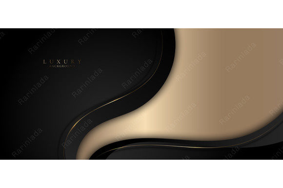 Luxury 3D Black Golden Wave Background