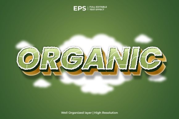 Organic 3D Text Effect with Nature Theme