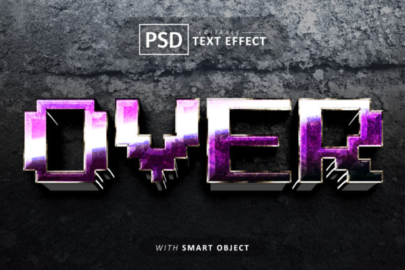 Over Pixel 3D Text Effect Editable