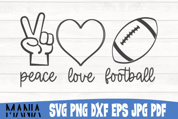 Peace Love Football Svg Cut File Design