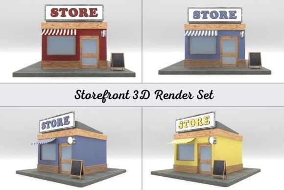 Storefront 3D Render Set