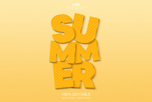 Summer 3D PSD Editable Text Effect