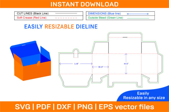 Toy Corrugated Box Dieline Template and 3D Vector File